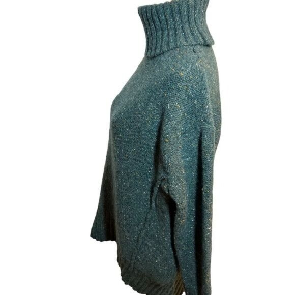 Frank + Oak Women’s Sweater Size Small Wool Blend Green Oversized Turtleneck - Picture 5 of 9